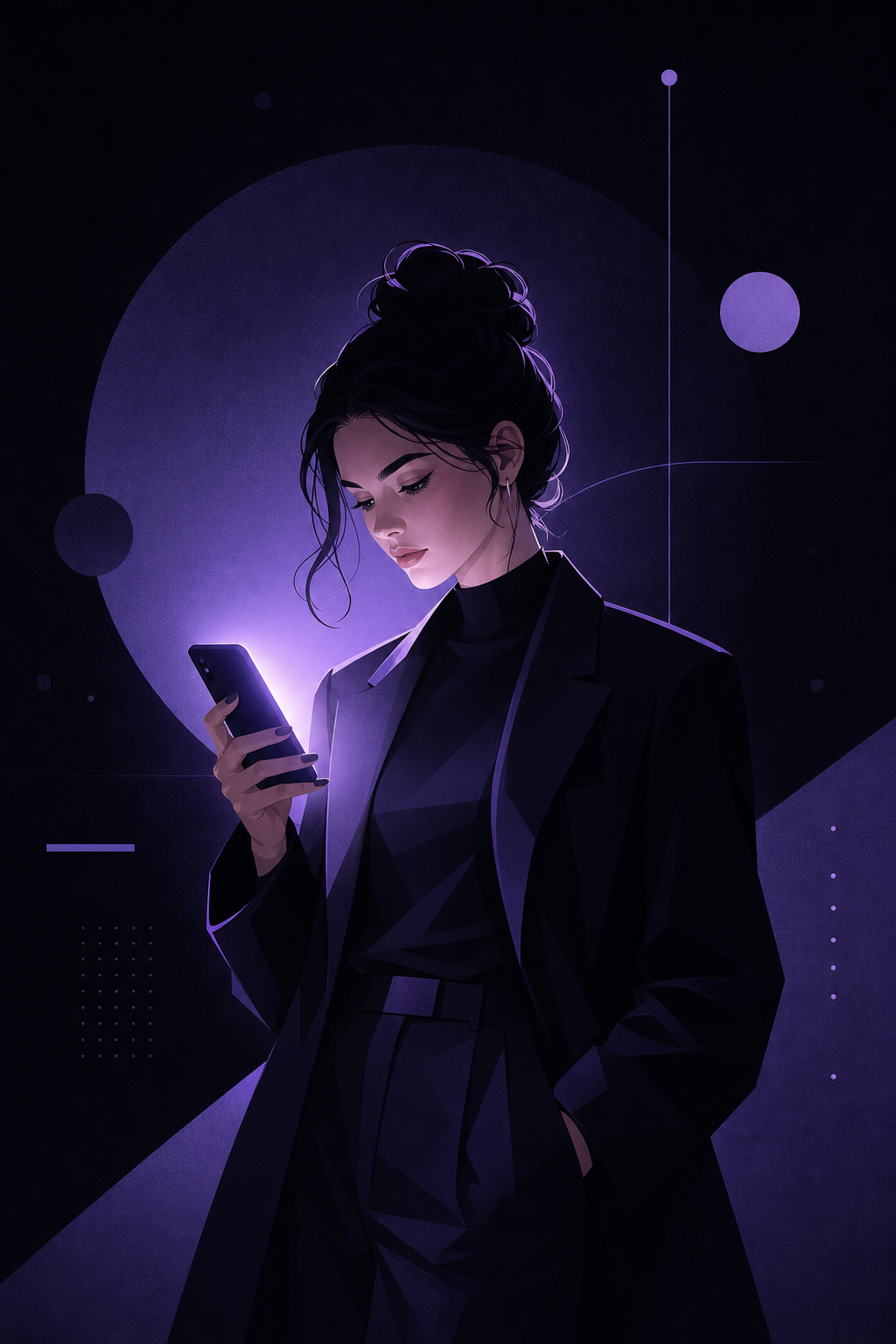 Creator with phone